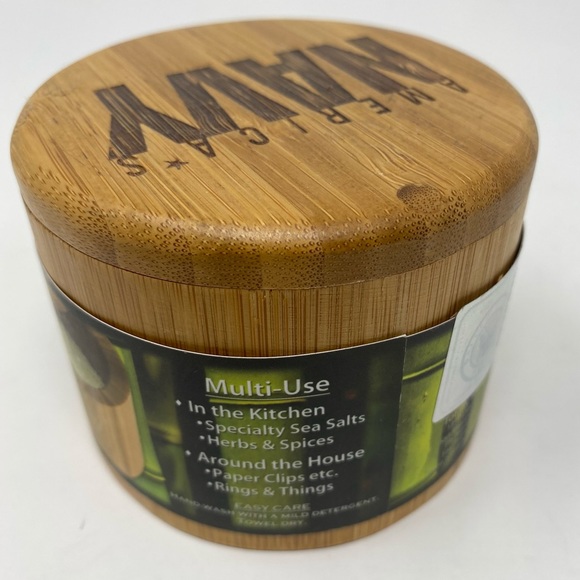 Totally Bamboo Salt Box U.S. Navy Bamboo Container - Picture 4 of 6